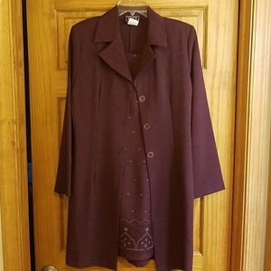 Women's dress with long suit jacket